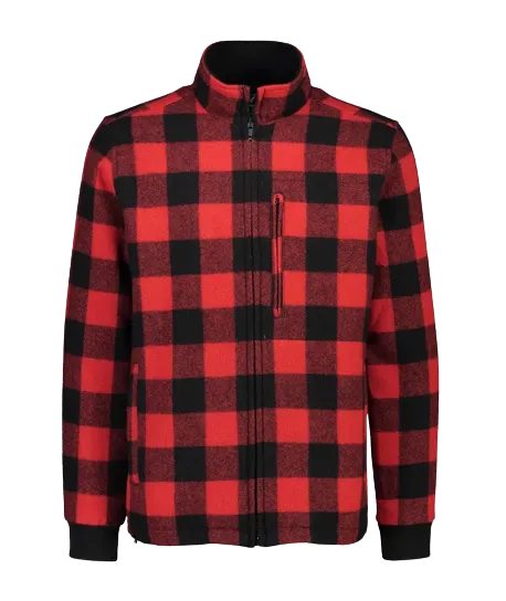 Traquair Station Wool Jacket - Red & Black Check