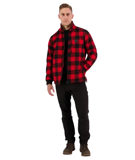 Traquair Station Wool Jacket - Red & Black Check
