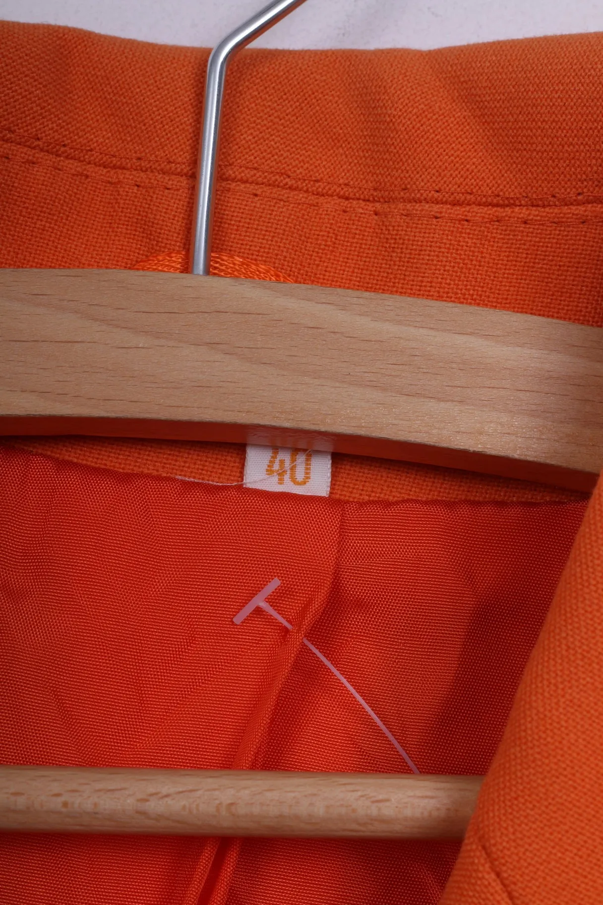 Trevira Womens 40 M Blazer Single Breasted Orange Jacket Vintage