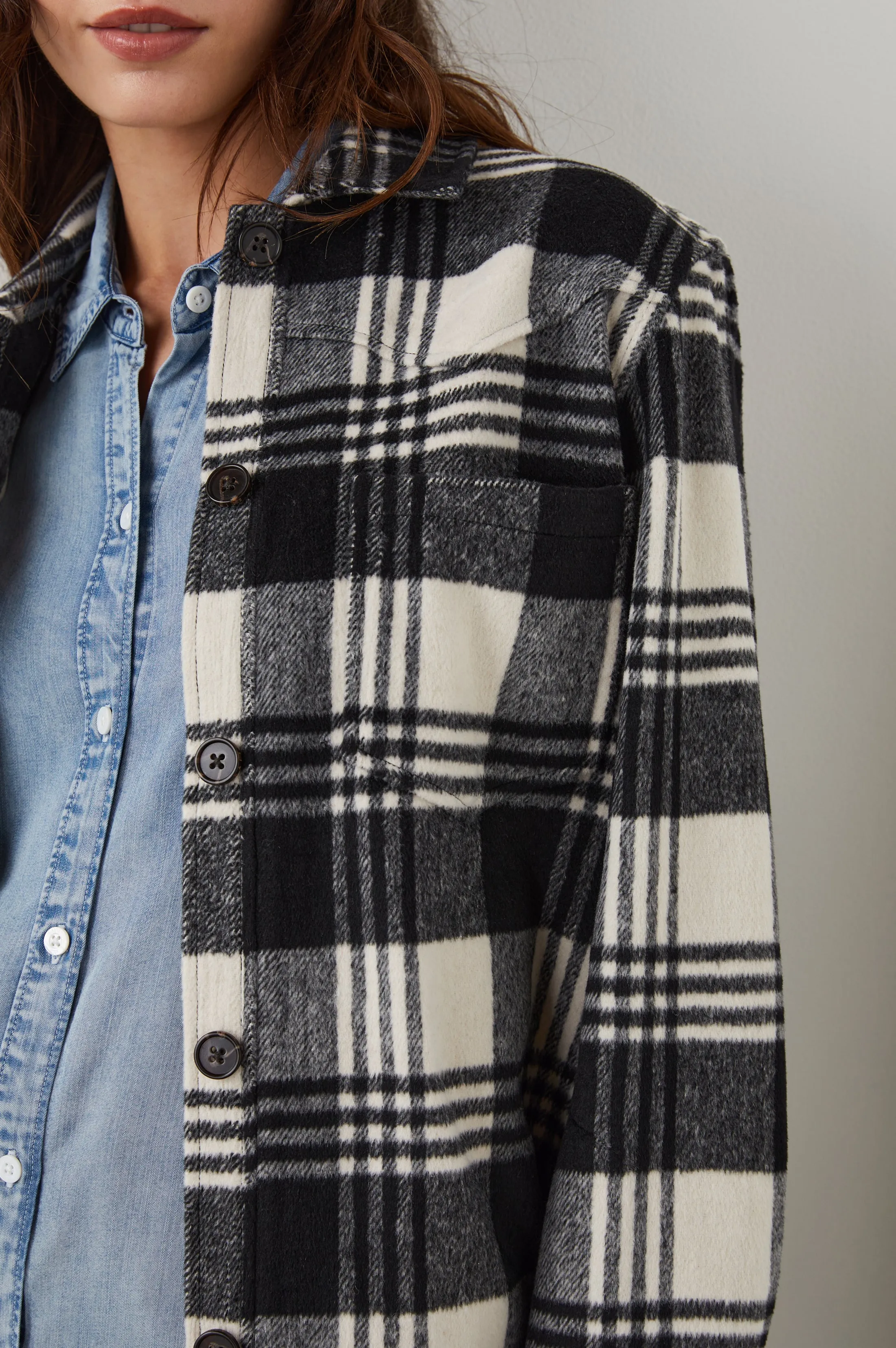 TRIPP SHIRT JACKET - OYSTER BLACK Rails