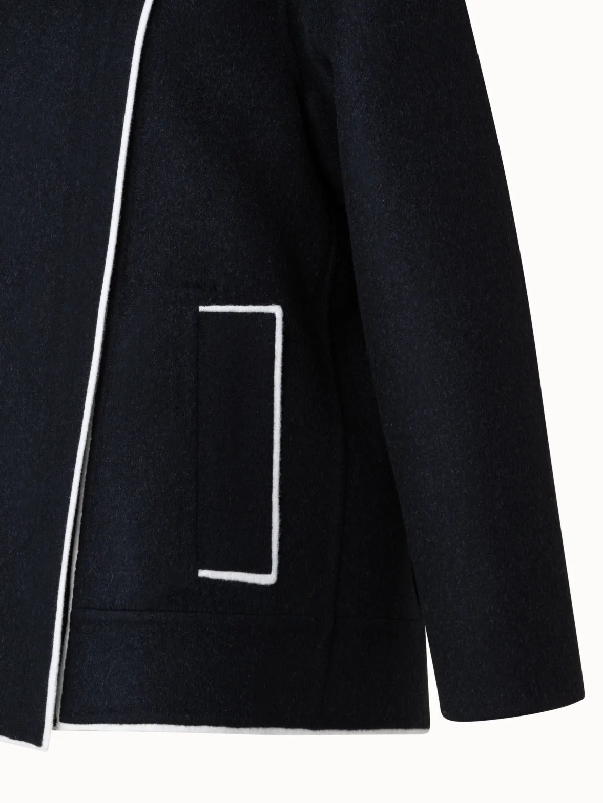 Two-Tone Wool Cashmere Double-Face Jacket Akris