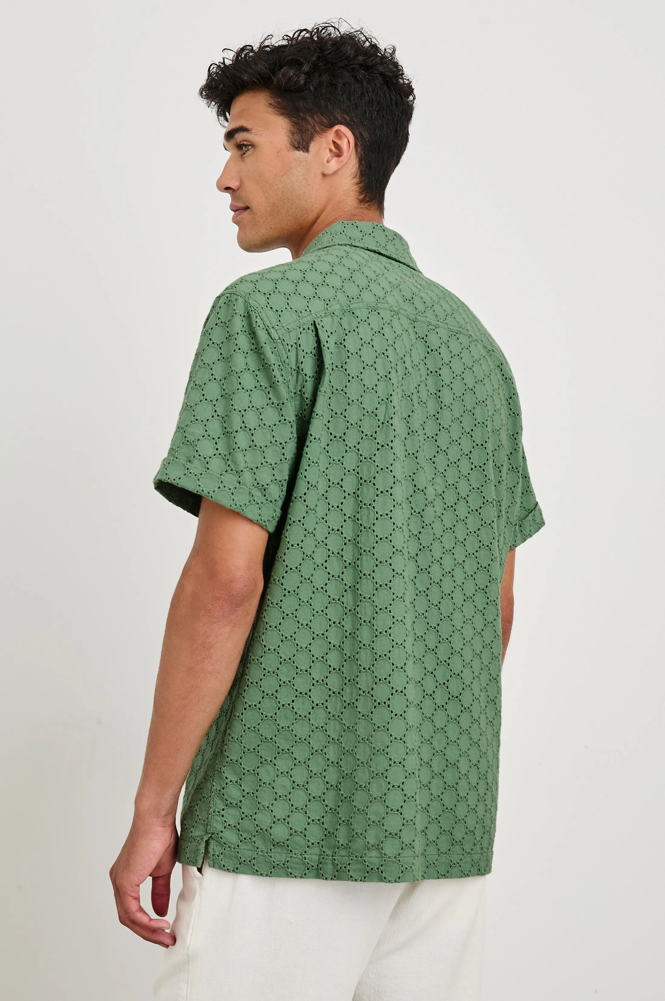 TYLER SHIRT - GREEN DOTS Rails
