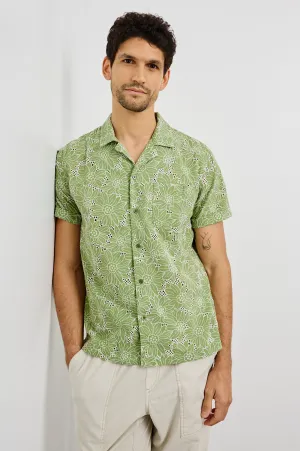 TYLER SHIRT - GREEN WHITE SUNFLOWER Rails