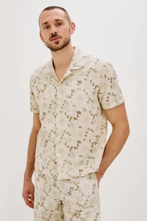 TYLER SHIRT - KHAKI WHITE SUNFLOWER Rails
