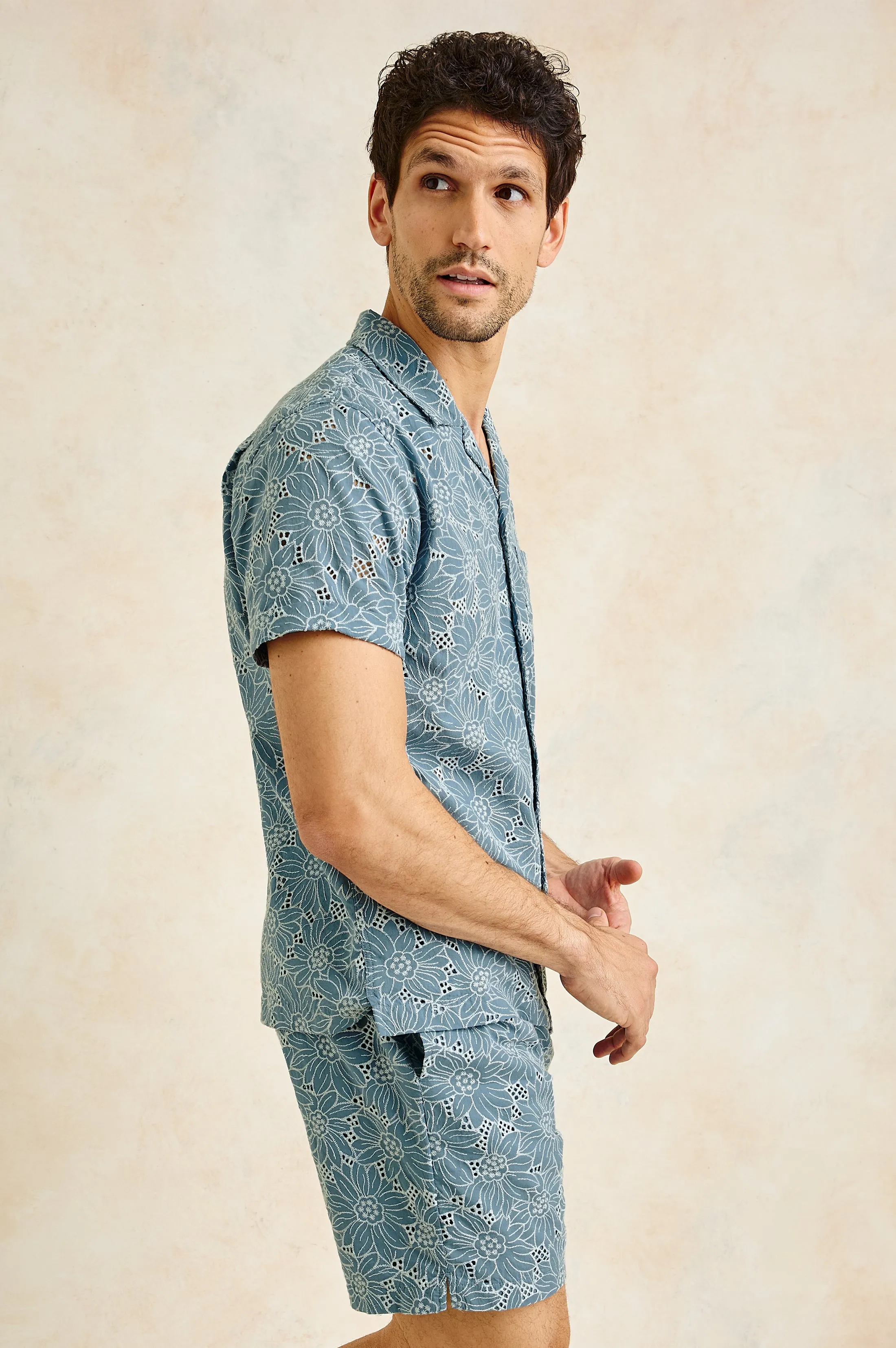 TYLER SHIRT - MULTI BLUE SUNFLOWER Rails