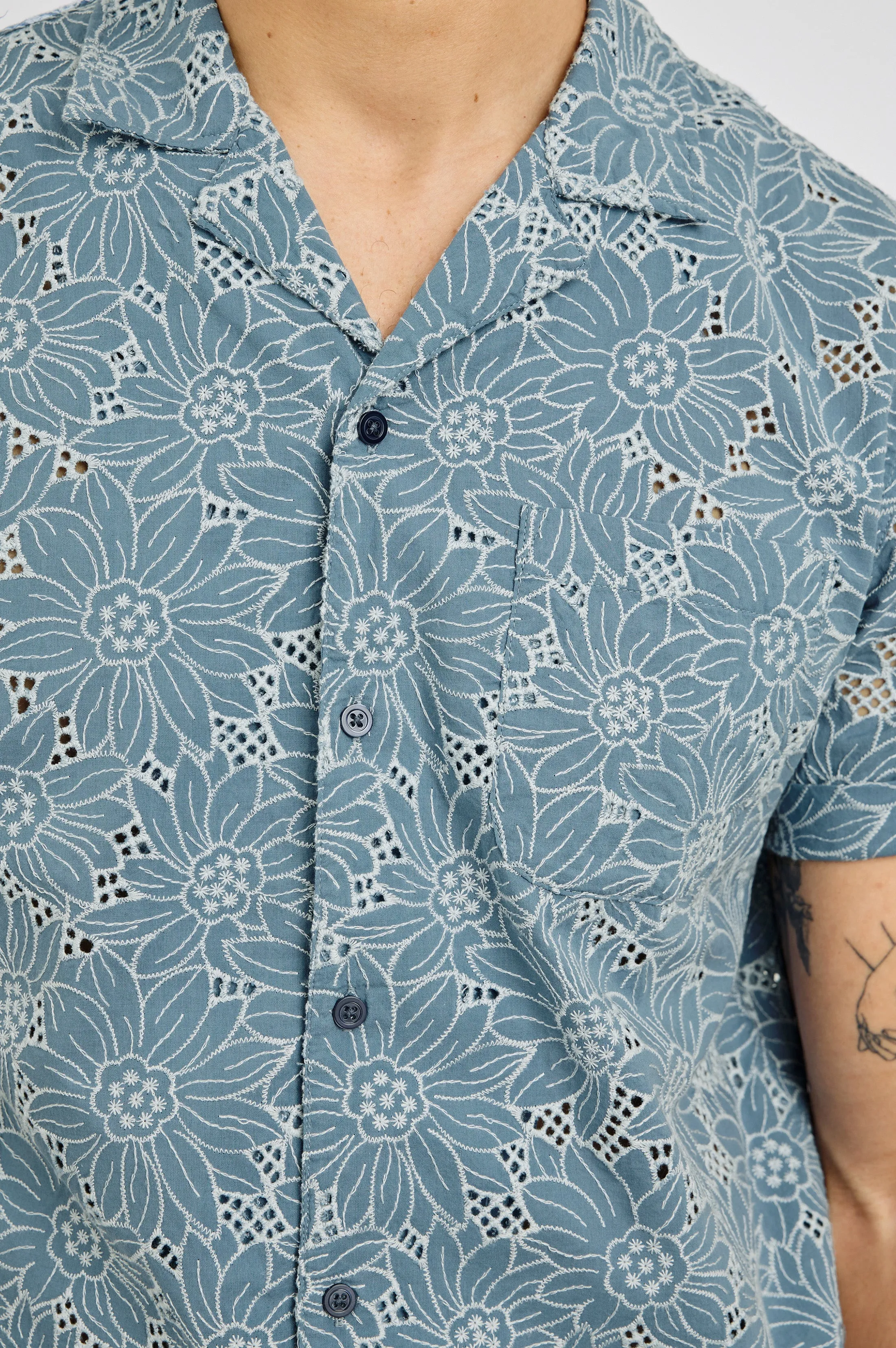TYLER SHIRT - MULTI BLUE SUNFLOWER Rails