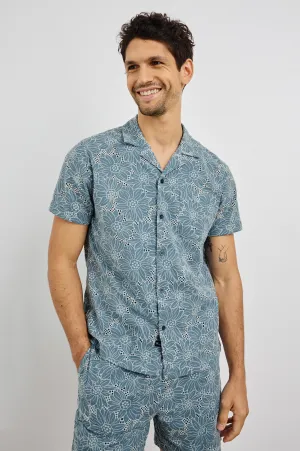 TYLER SHIRT - MULTI BLUE SUNFLOWER Rails