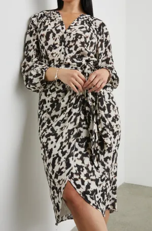 TYRA DRESS - BLURRED CHEETAH Rails