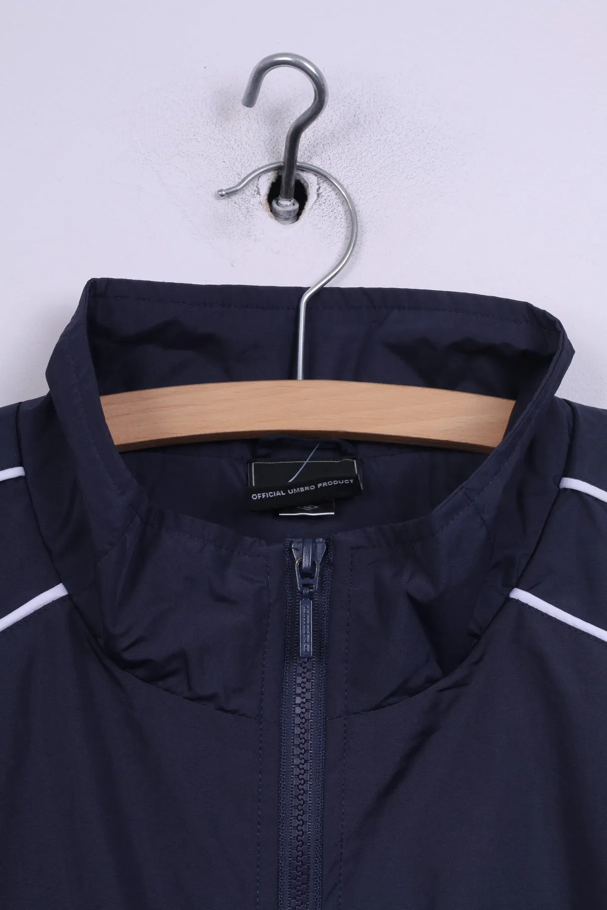 Umbro Mens L Jacket Navy Zip Up Lightweight Football Sport Top