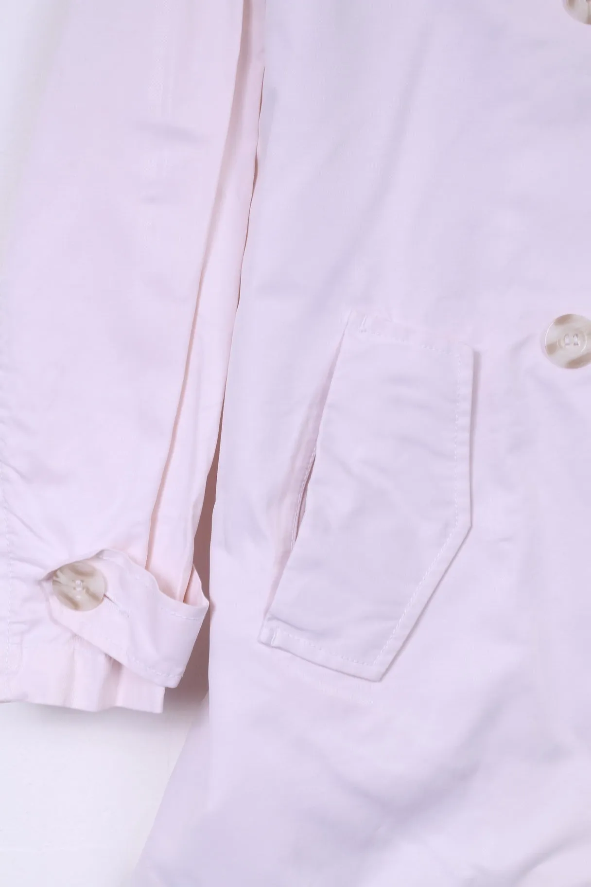 United Colors Of Benetton Womens 44 XL Jacket Double Breasted Light Pink Cotton