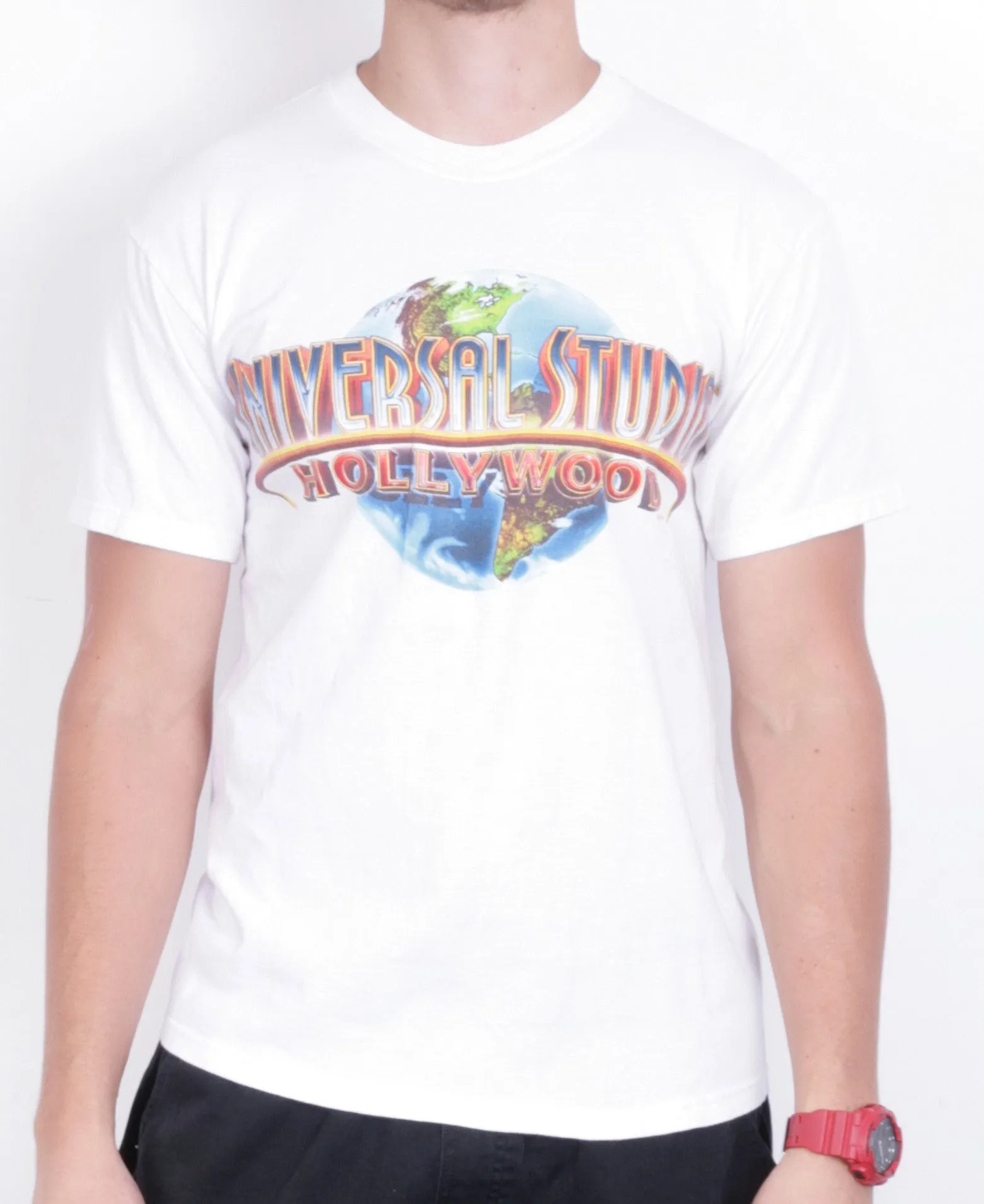 Universal Studios Mens M Shirt White Crew Neck Cotton Vintage 90s
