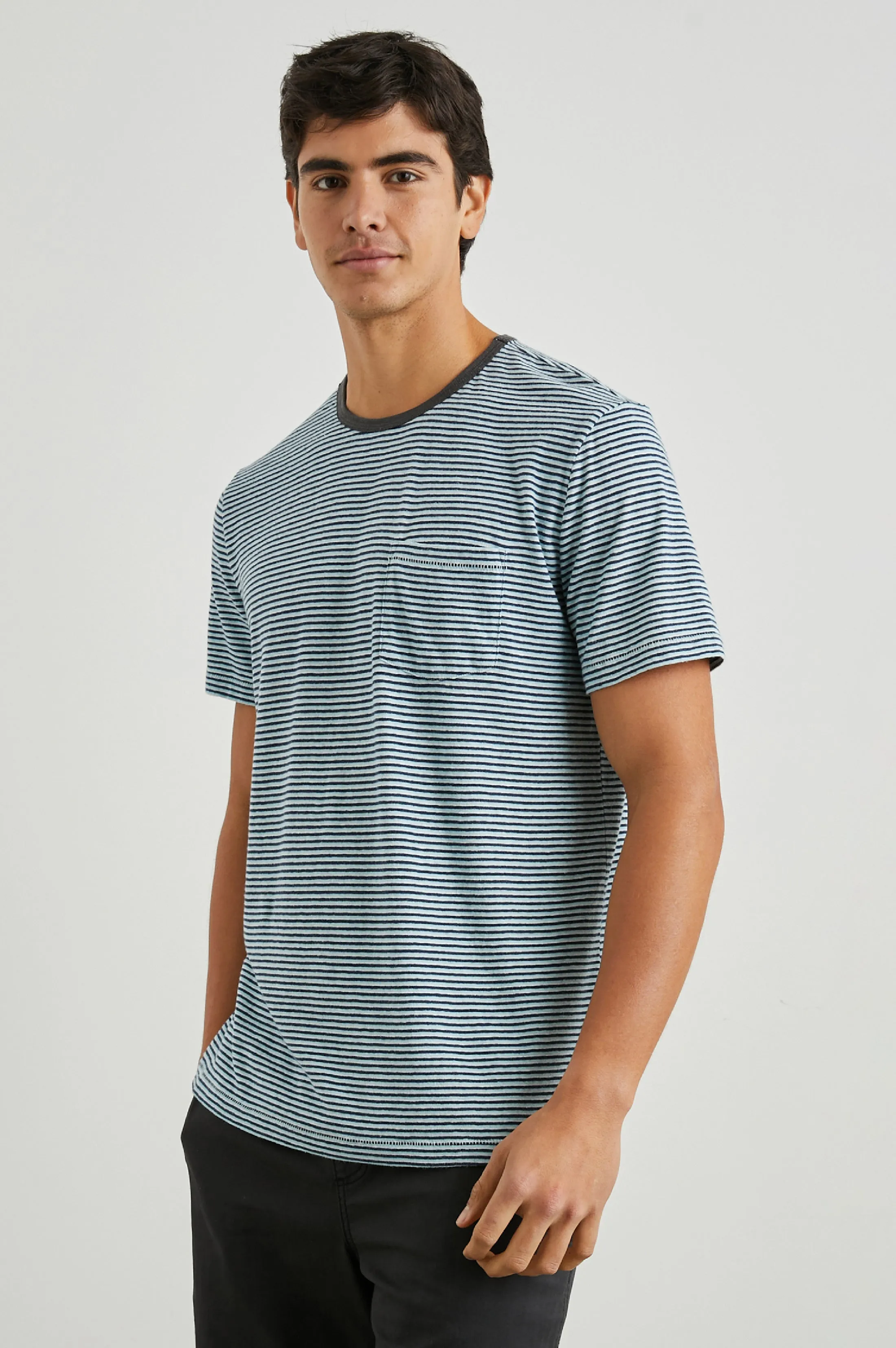 VALENCIA T-SHIRT - CERULEAN SKY STRIPE Rails