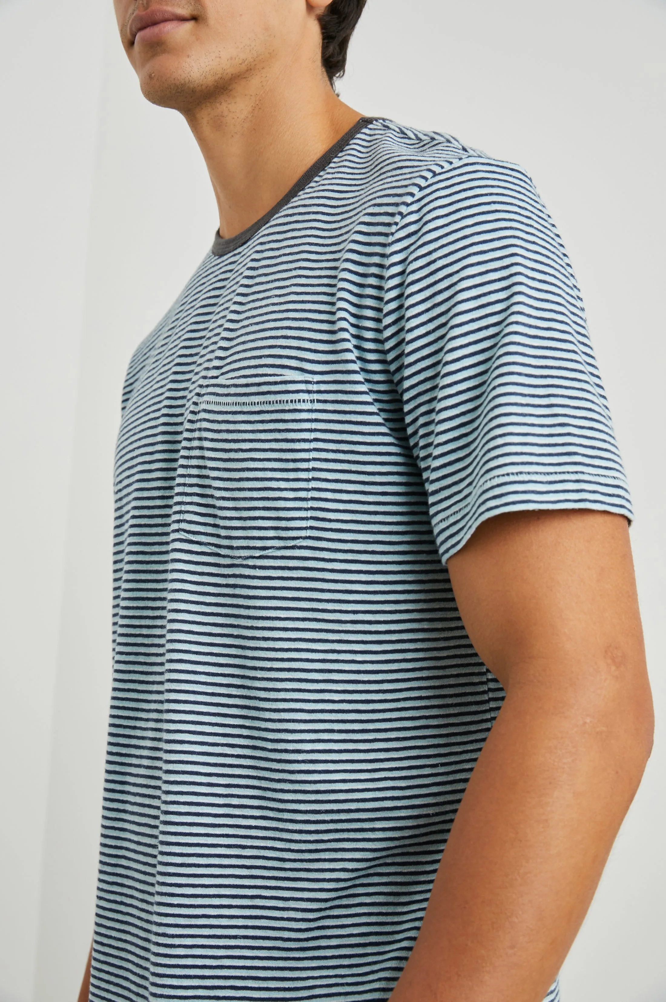 VALENCIA T-SHIRT - CERULEAN SKY STRIPE Rails