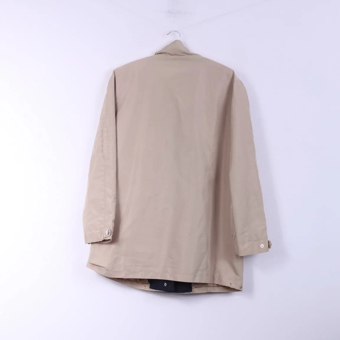 Valino Sport Womens 42 XL Jacket Beige Plain Full Zipper Classic Light Coat Top