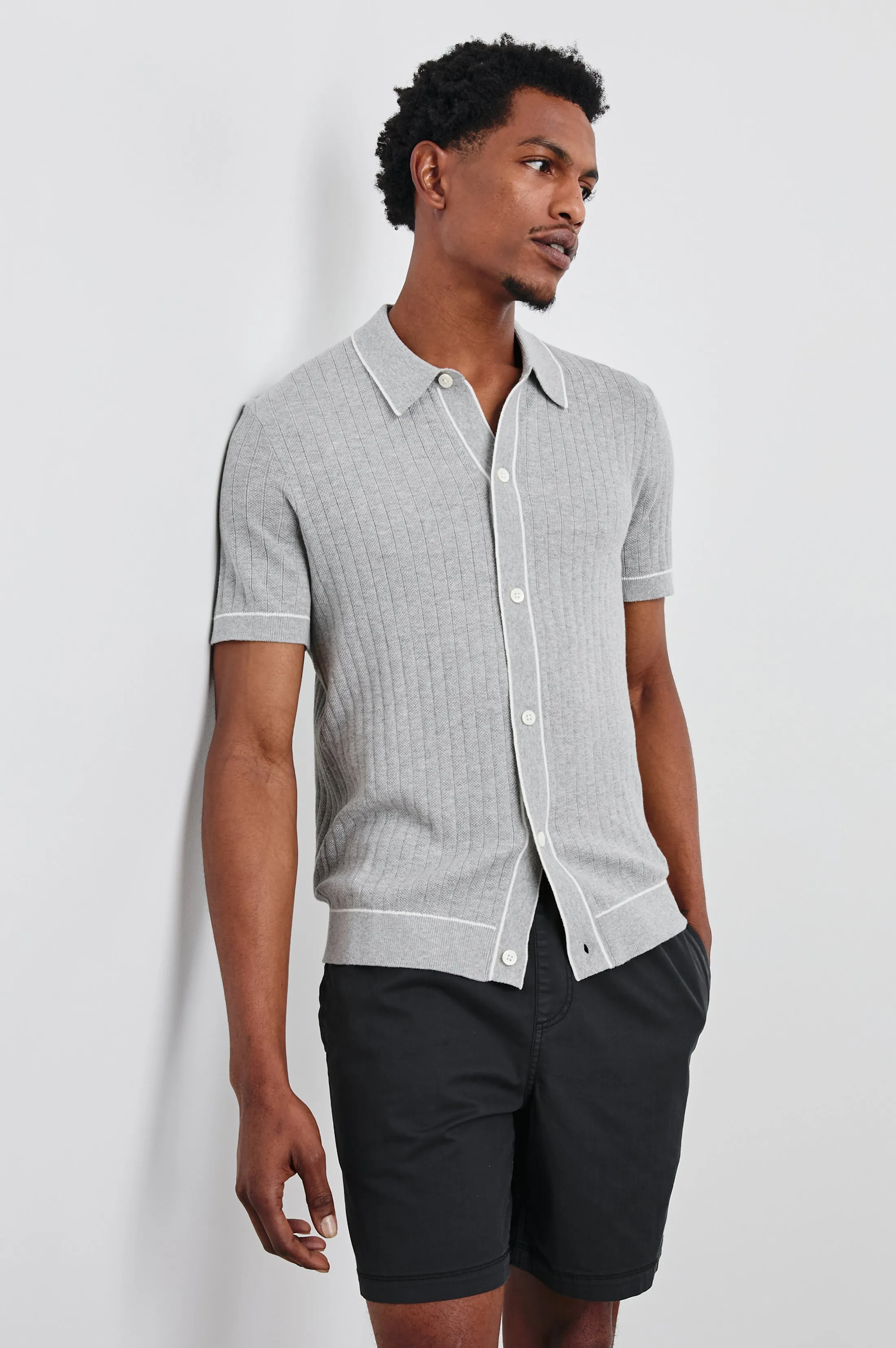 VERNON SHIRT - GREY MELANGE Rails