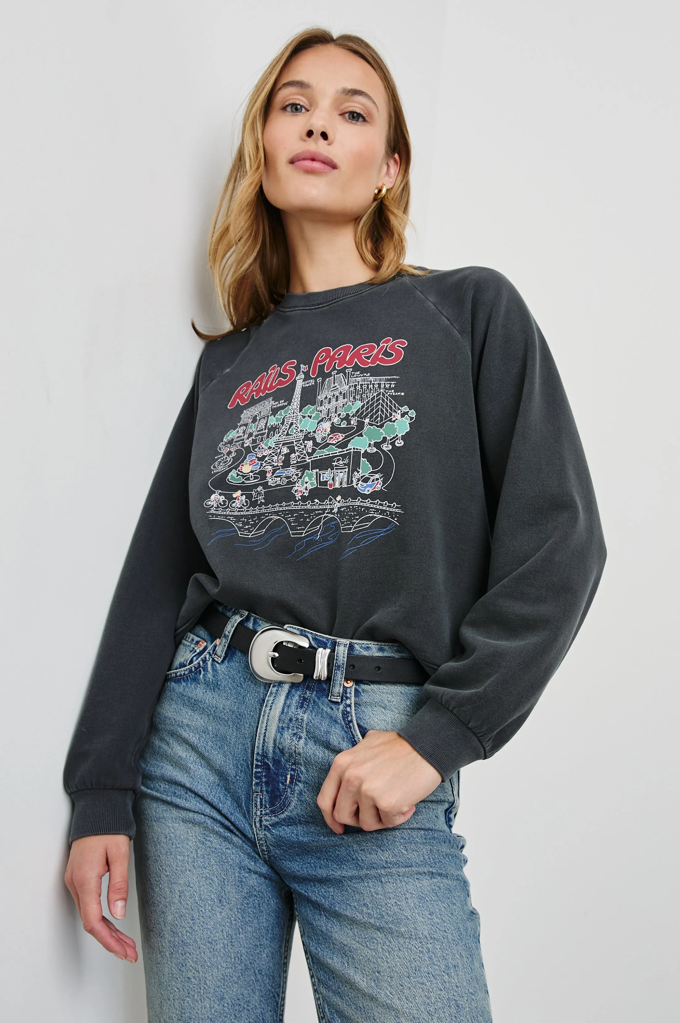 VINTAGE RAGLAN SWEATSHIRT - RAILS PARIS MAP Rails