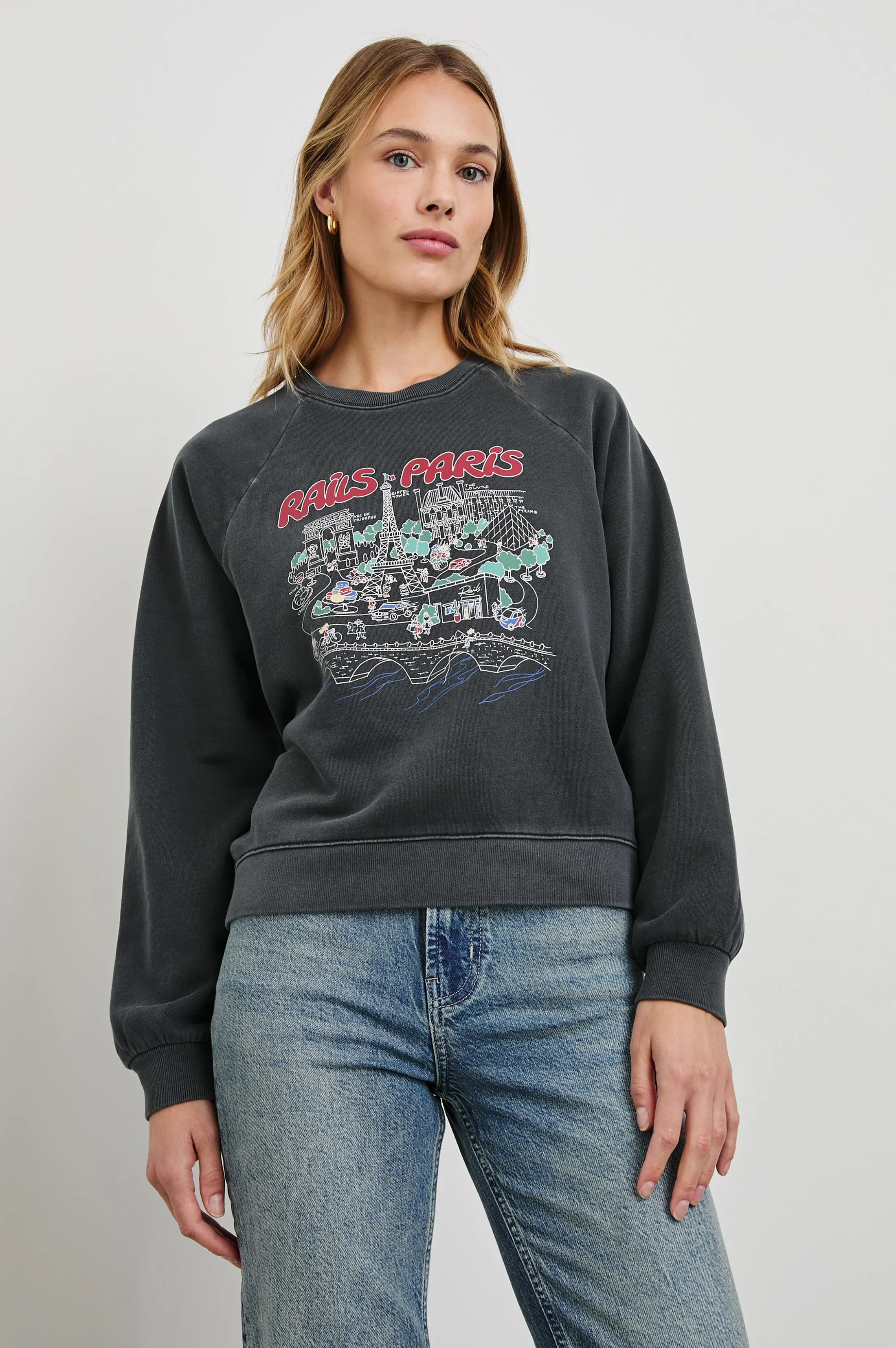 VINTAGE RAGLAN SWEATSHIRT - RAILS PARIS MAP Rails