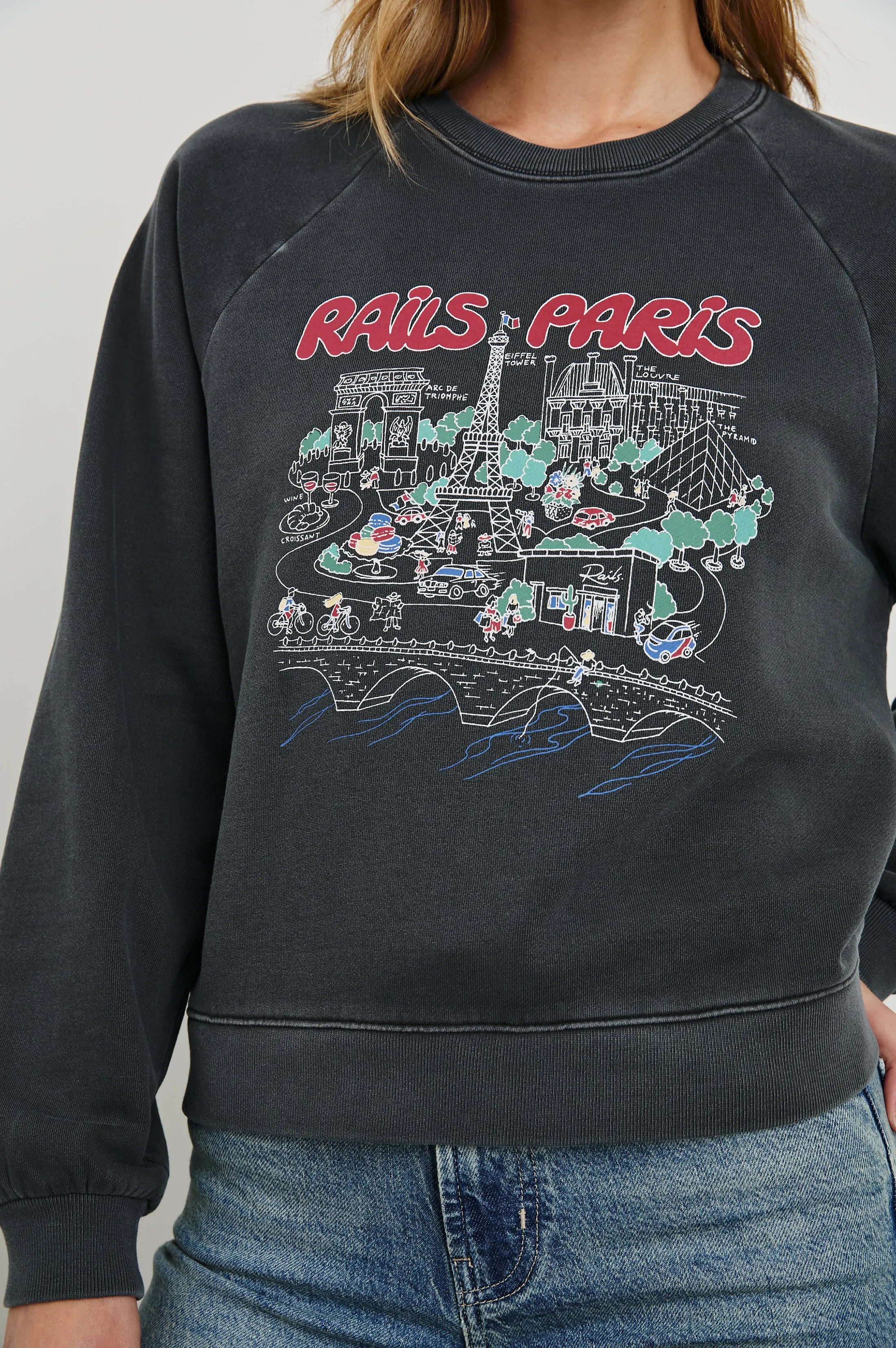 VINTAGE RAGLAN SWEATSHIRT - RAILS PARIS MAP Rails