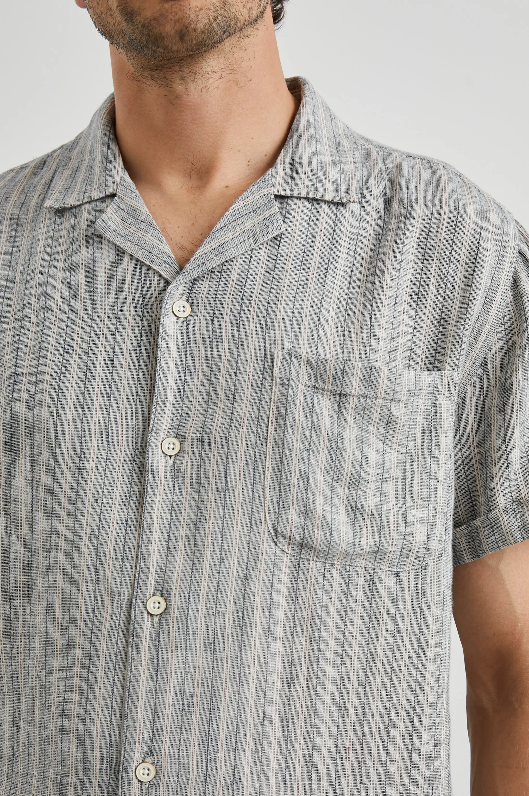 WAIMEA SHIRT - QUINOA NAVY STRIPE Rails