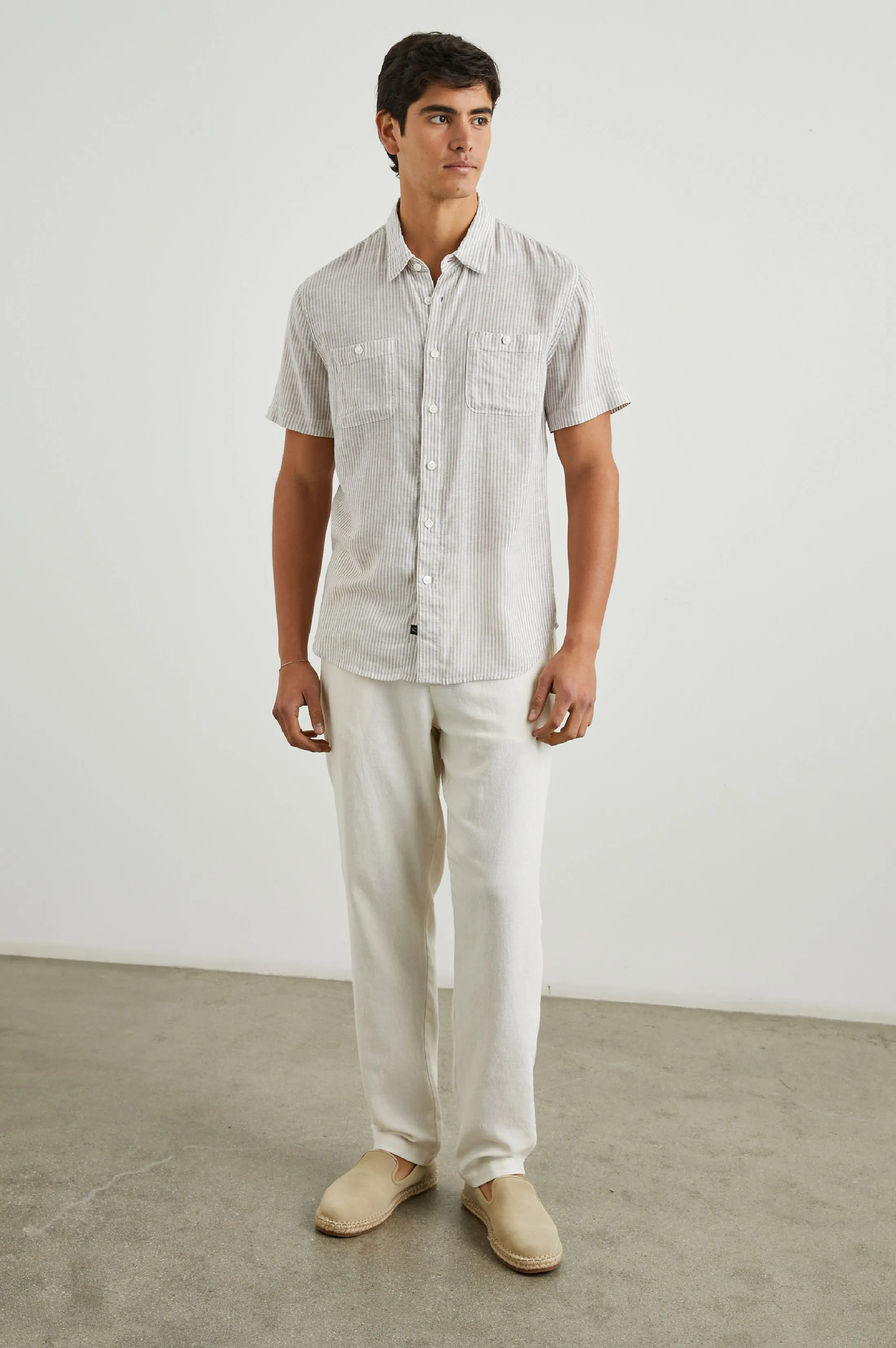 WALKER SHIRT - GHURKA WHITE RAILROAD Rails