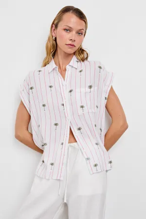 WHITNEY SHIRT - PINK PALM STRIPE Rails