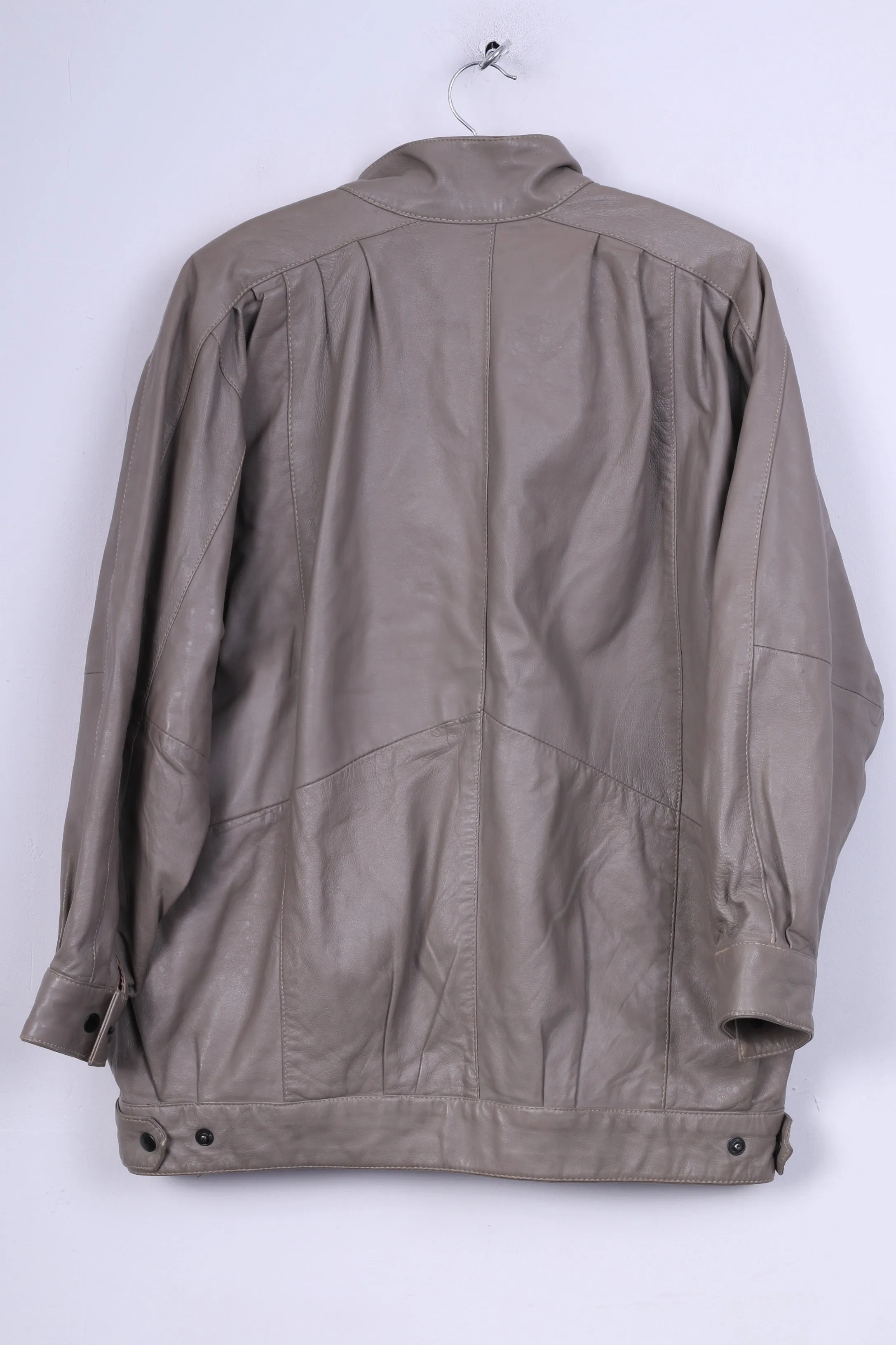 Windsor London Womens 18 XXXL Jacket Leather Grey Jacket Vintage