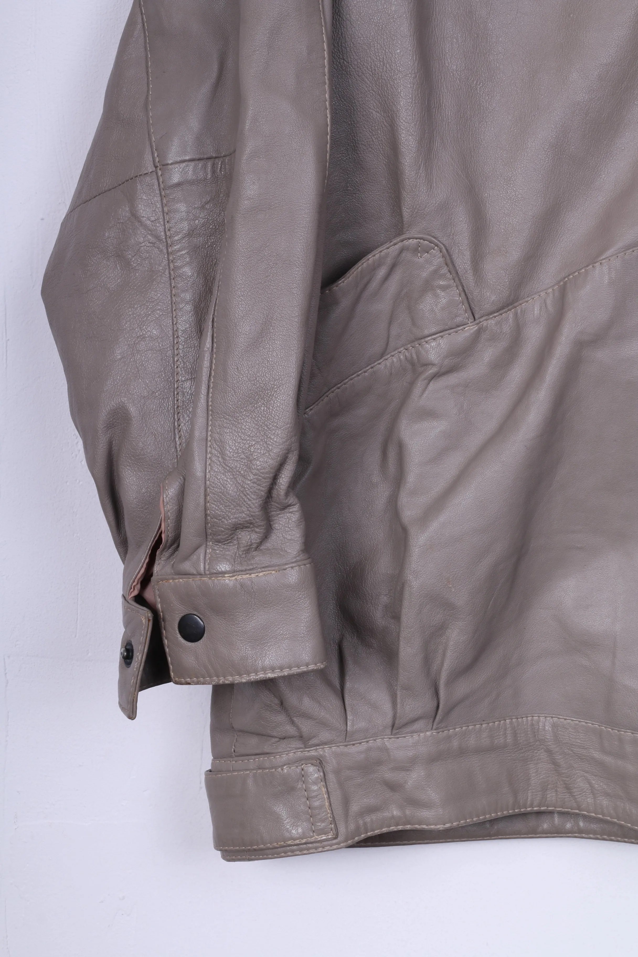 Windsor London Womens 18 XXXL Jacket Leather Grey Jacket Vintage