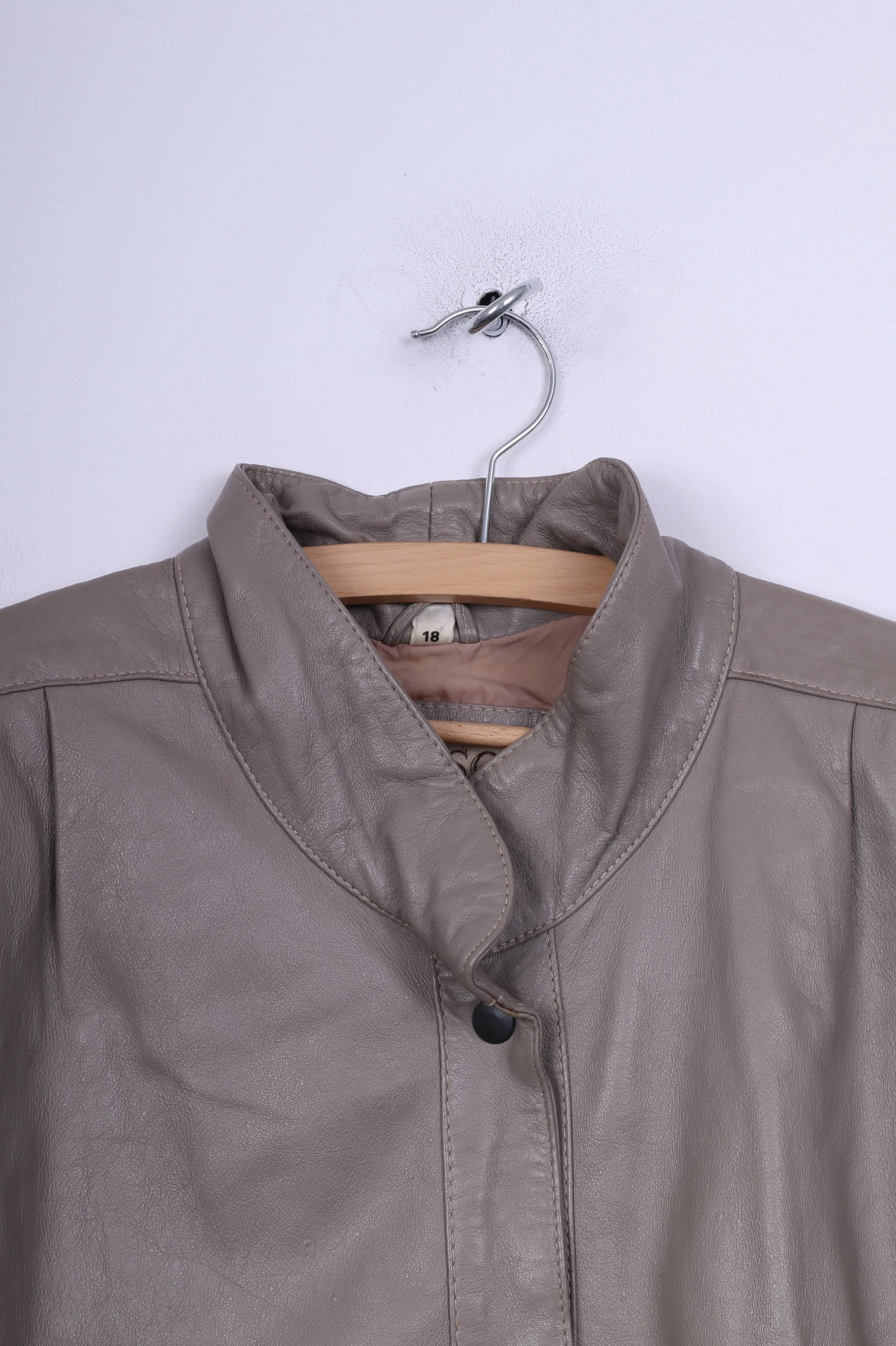 Windsor London Womens 18 XXXL Jacket Leather Grey Jacket Vintage