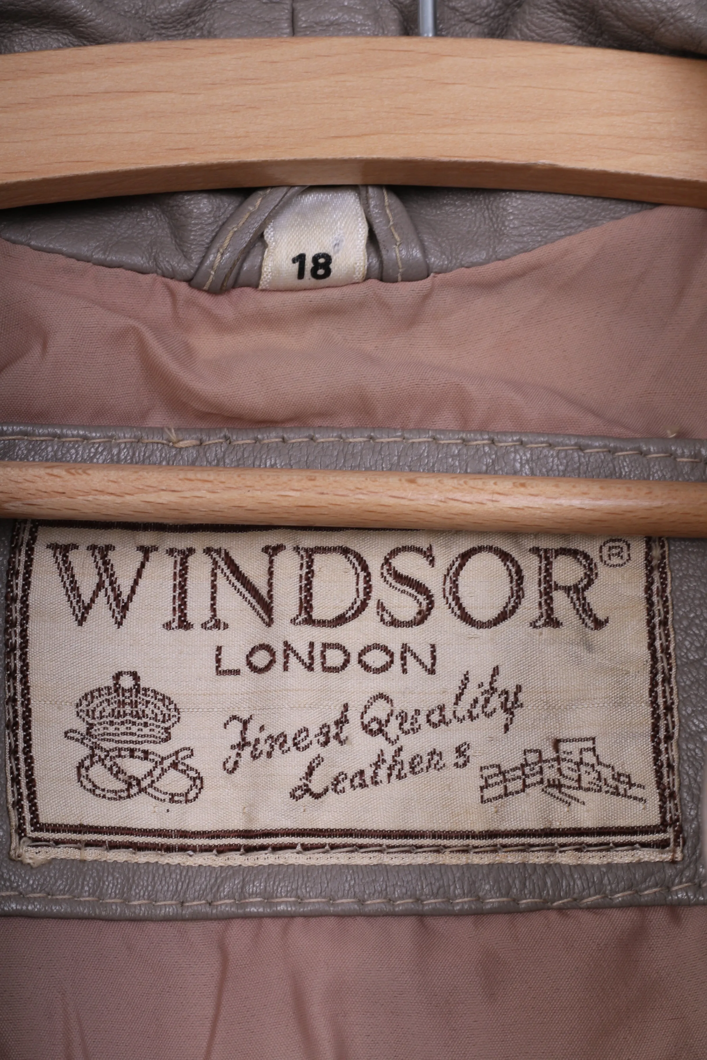 Windsor London Womens 18 XXXL Jacket Leather Grey Jacket Vintage