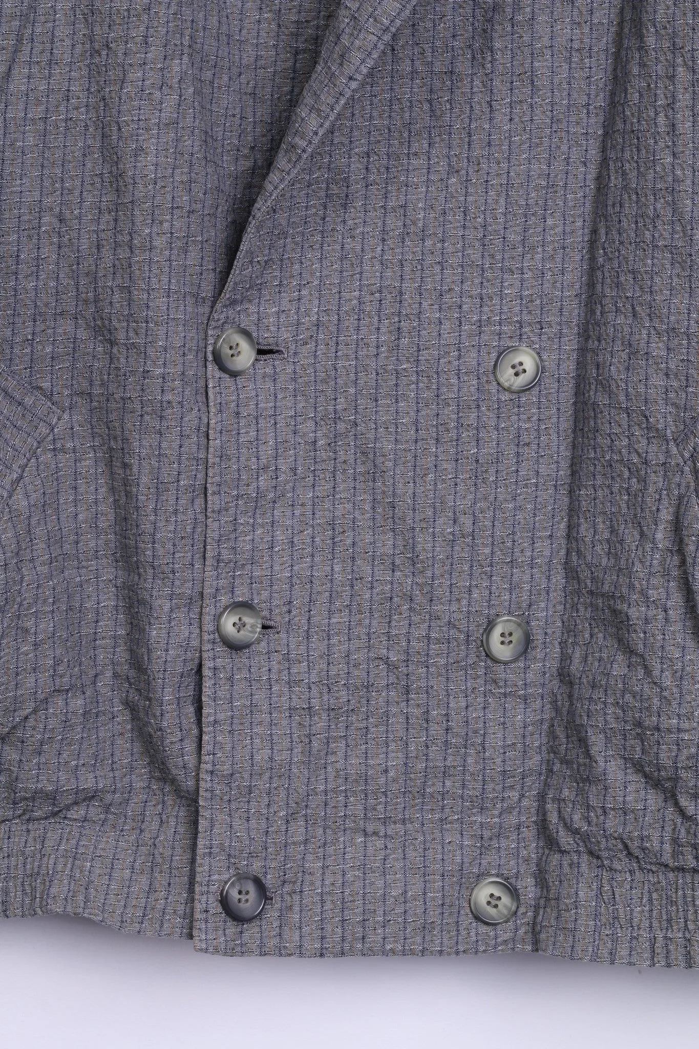 Womens 4XL Jacket Check Blazer Dark Grey Double Breasted Pockets