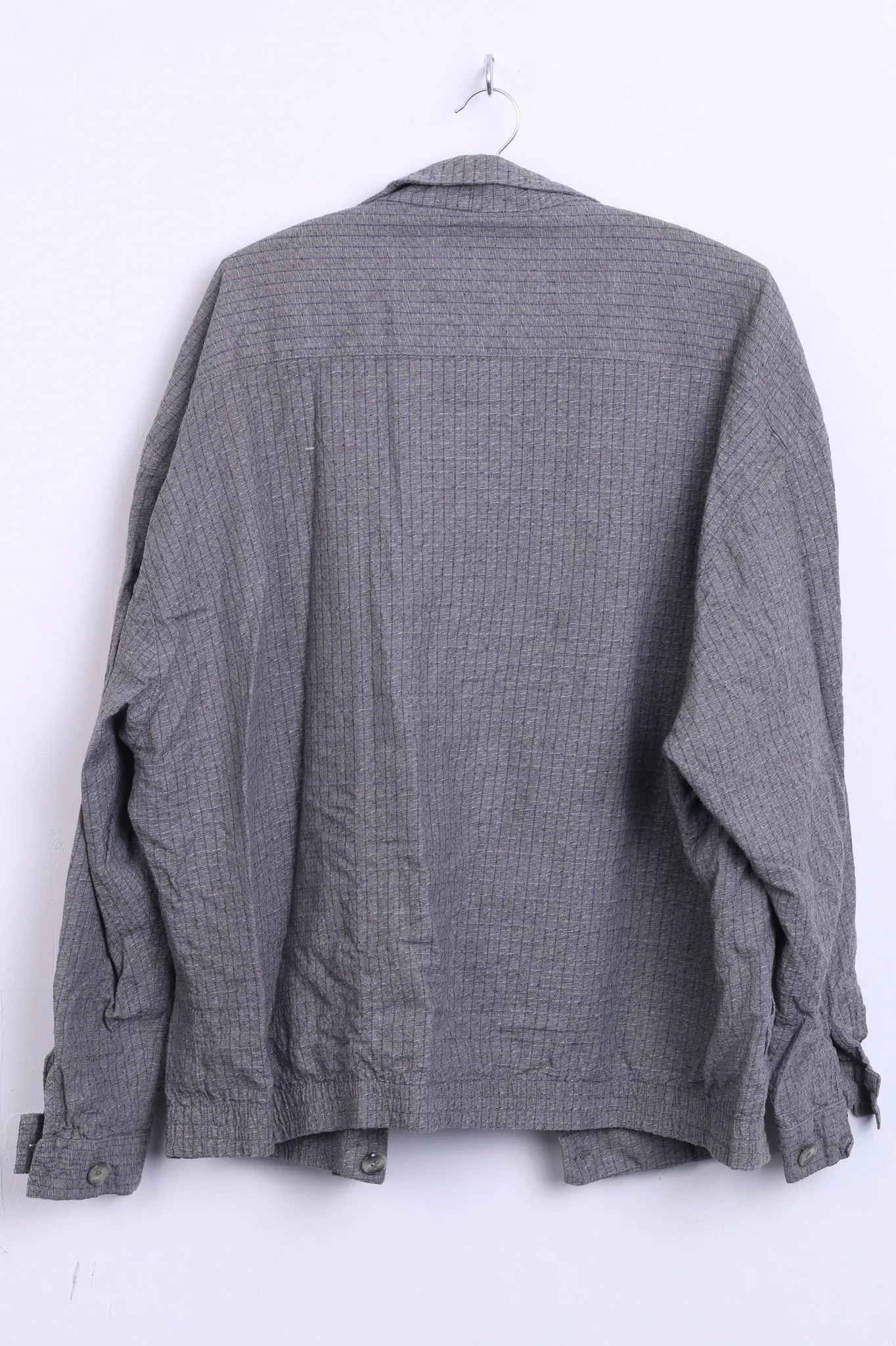 Womens 4XL Jacket Check Blazer Dark Grey Double Breasted Pockets
