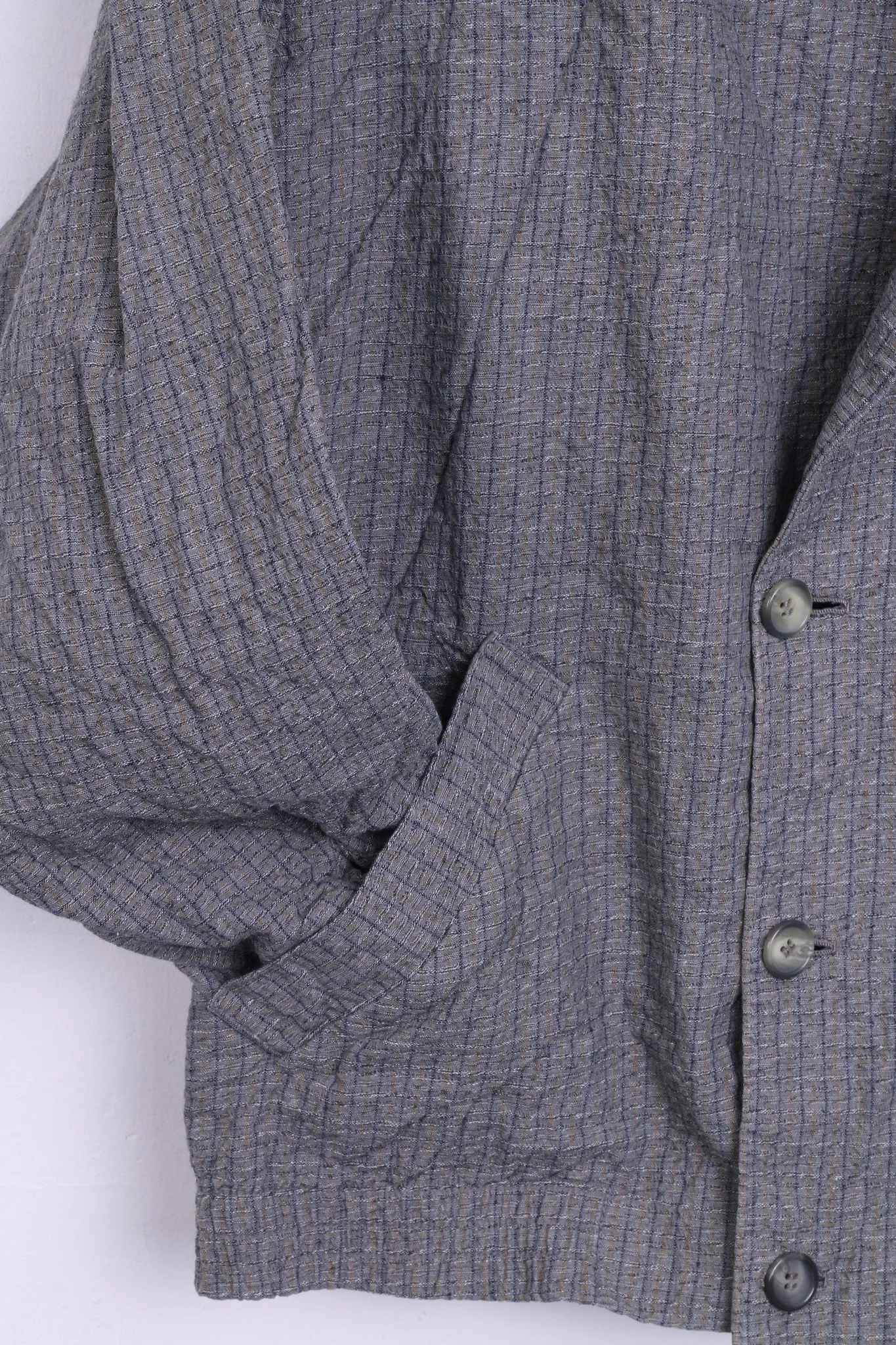 Womens 4XL Jacket Check Blazer Dark Grey Double Breasted Pockets