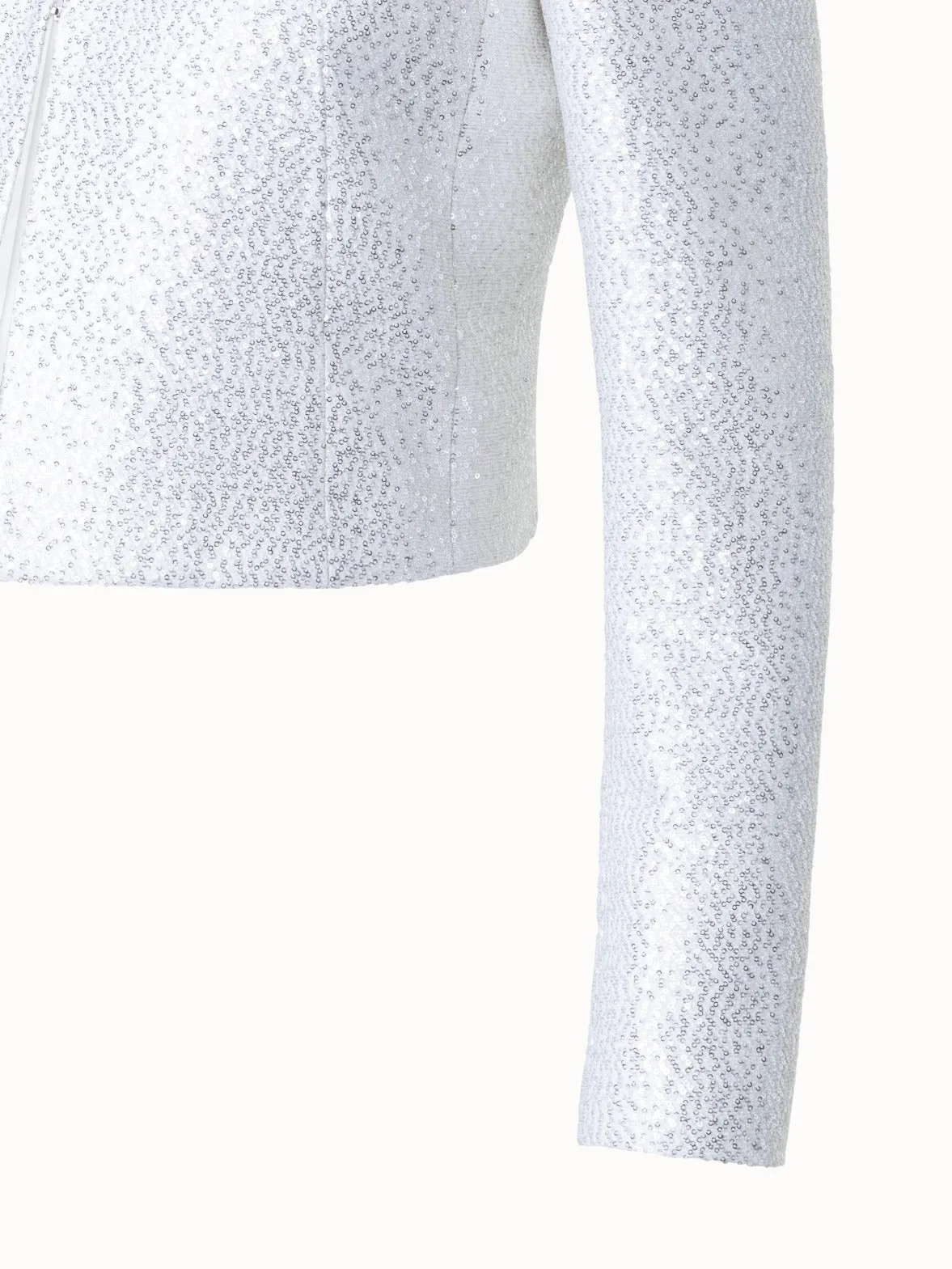 Wool Blend With Sequins Short Jacket Akris