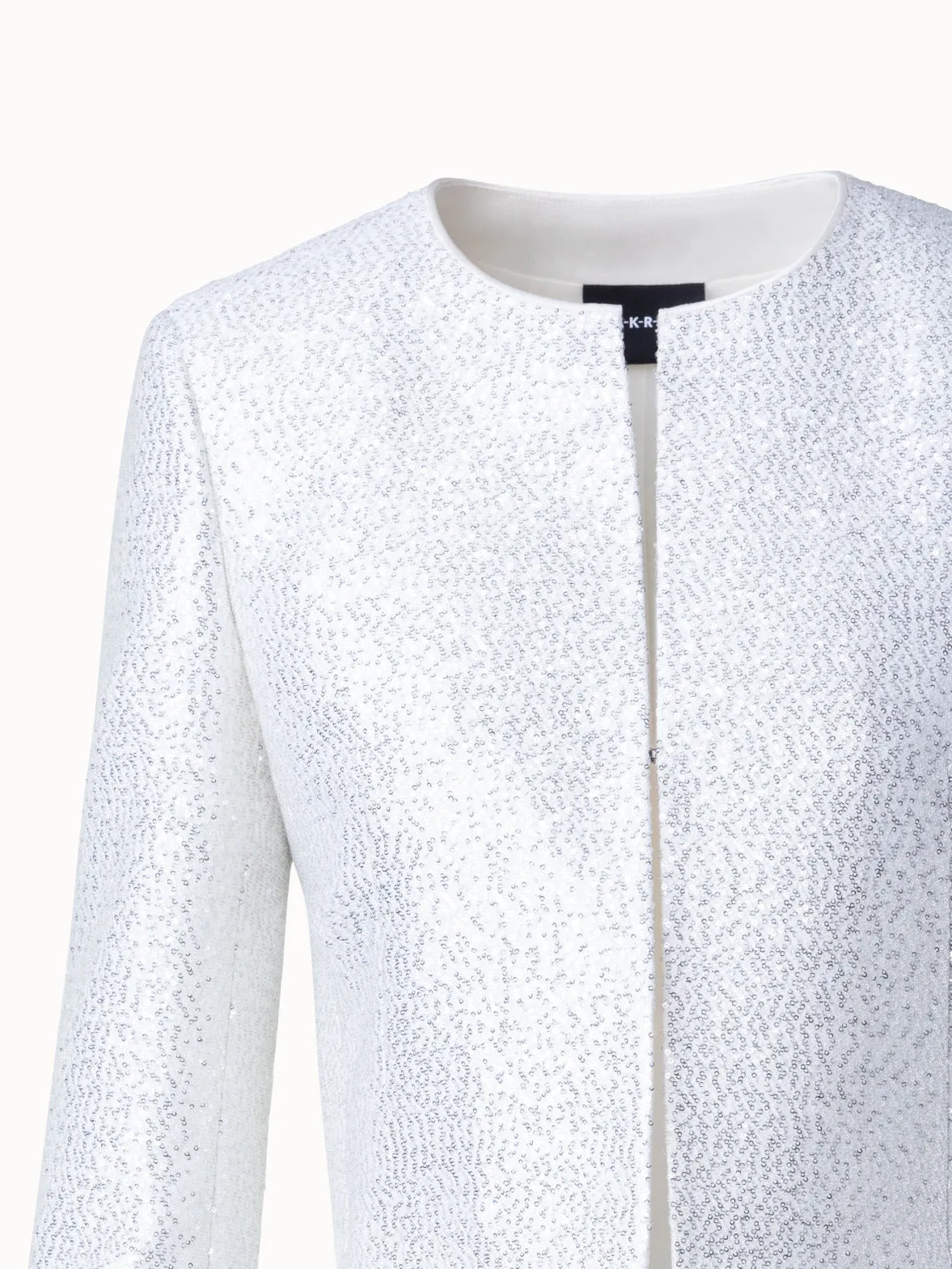 Wool Blend With Sequins Short Jacket Akris