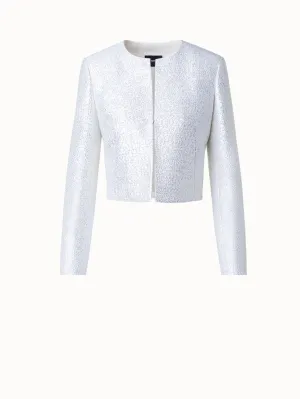 Wool Blend With Sequins Short Jacket Akris