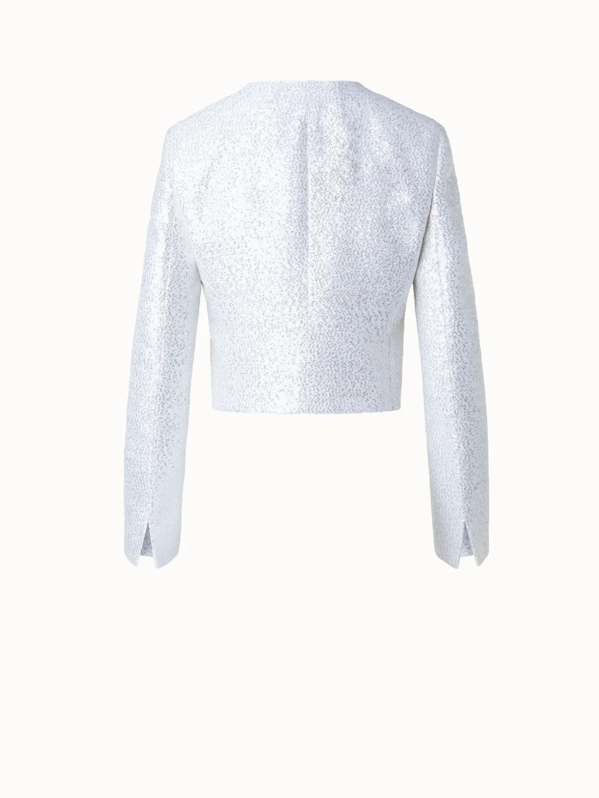 Wool Blend With Sequins Short Jacket Akris
