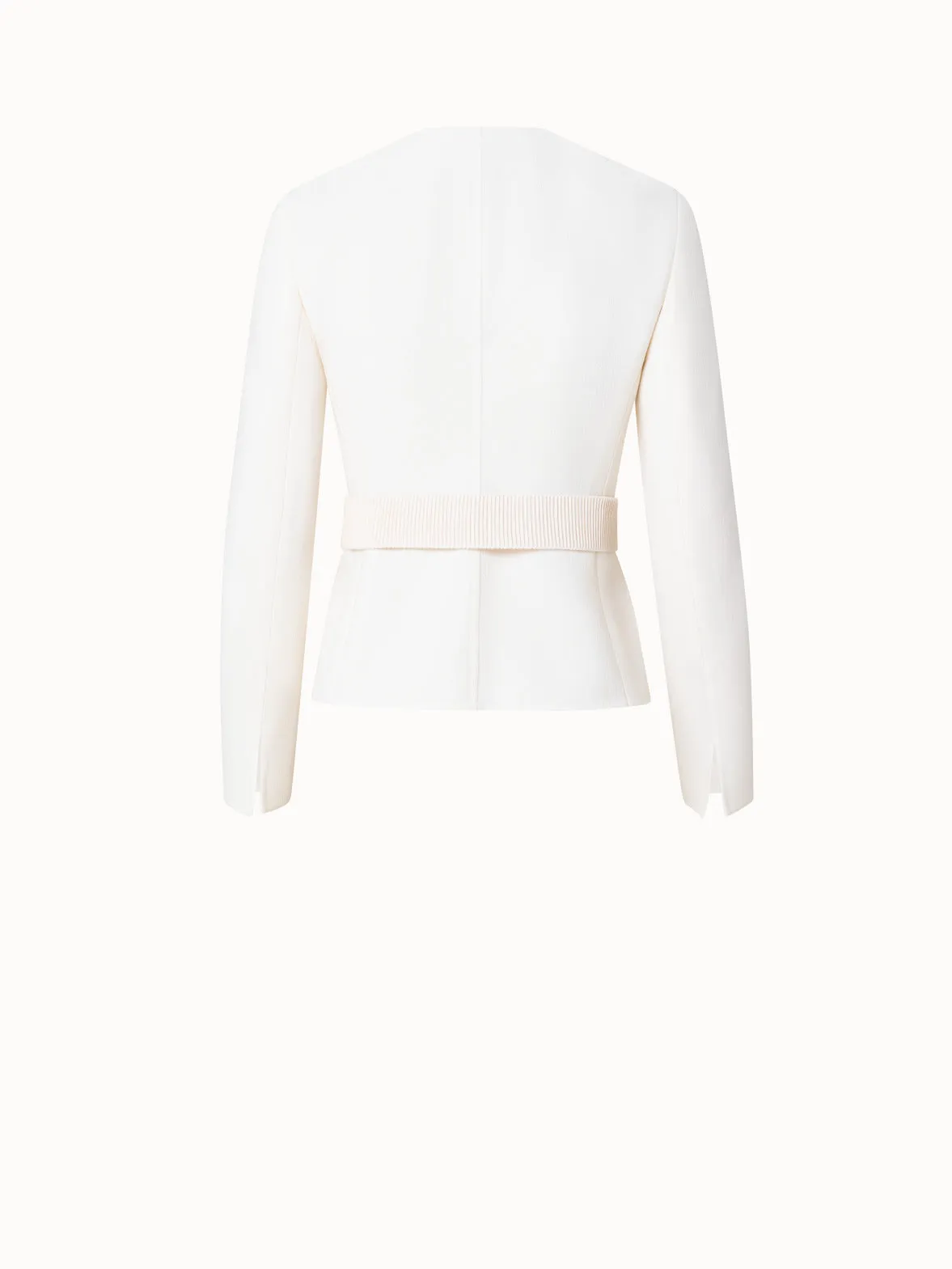 Wool Crêpe Double-Face Short Jacket Akris