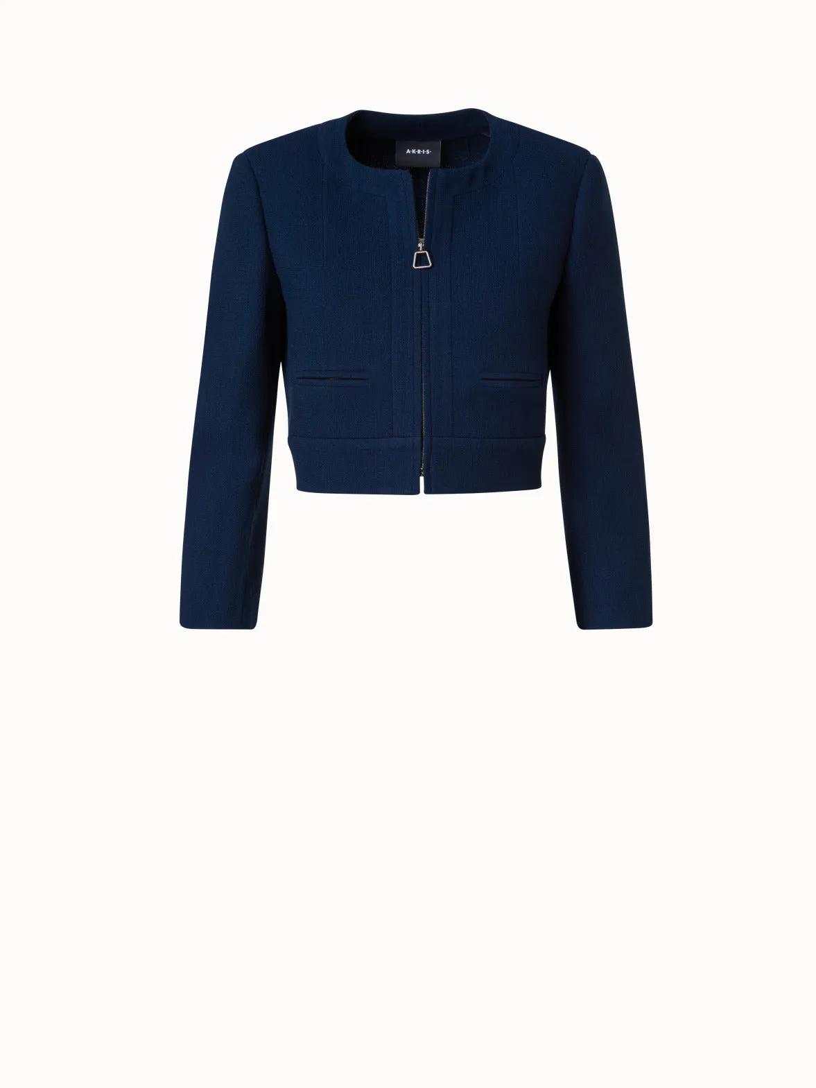 Wool Crêpe Double-Face Short Jacket Akris