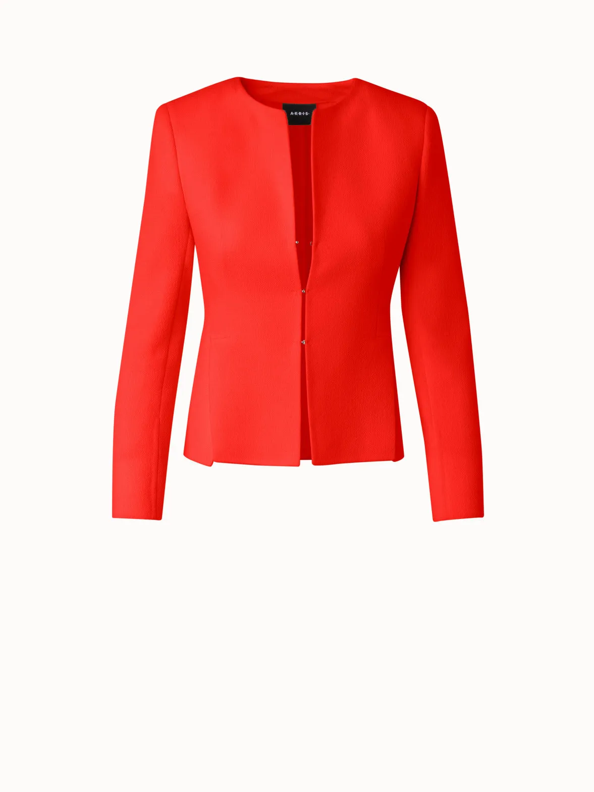 Wool Crêpe Double-Face Short Jacket Akris