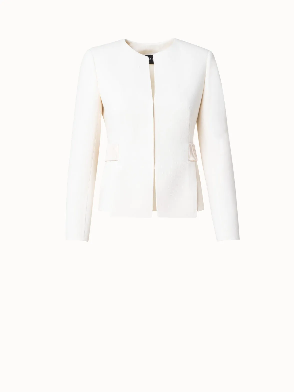 Wool Crêpe Double-Face Short Jacket Akris