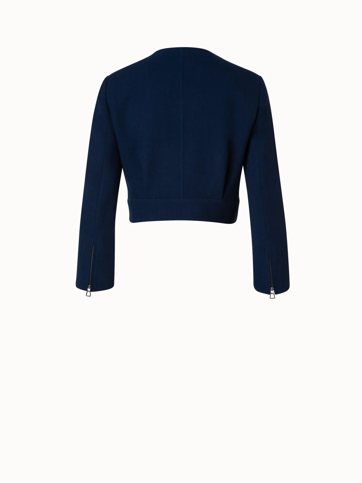 Wool Crêpe Double-Face Short Jacket Akris