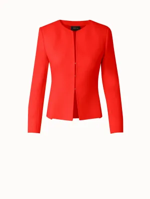 Wool Crêpe Double-Face Short Jacket Akris