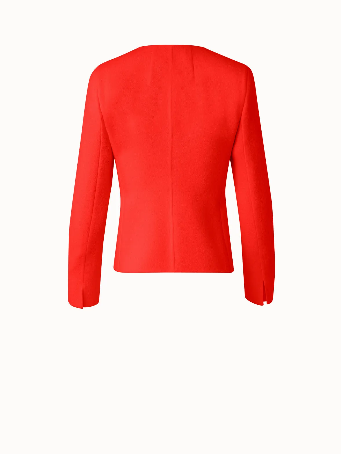 Wool Crêpe Double-Face Short Jacket Akris