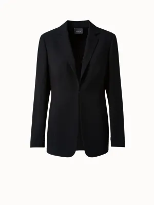Wool Double-Face Blazer with a Leather-Lined Collar Akris