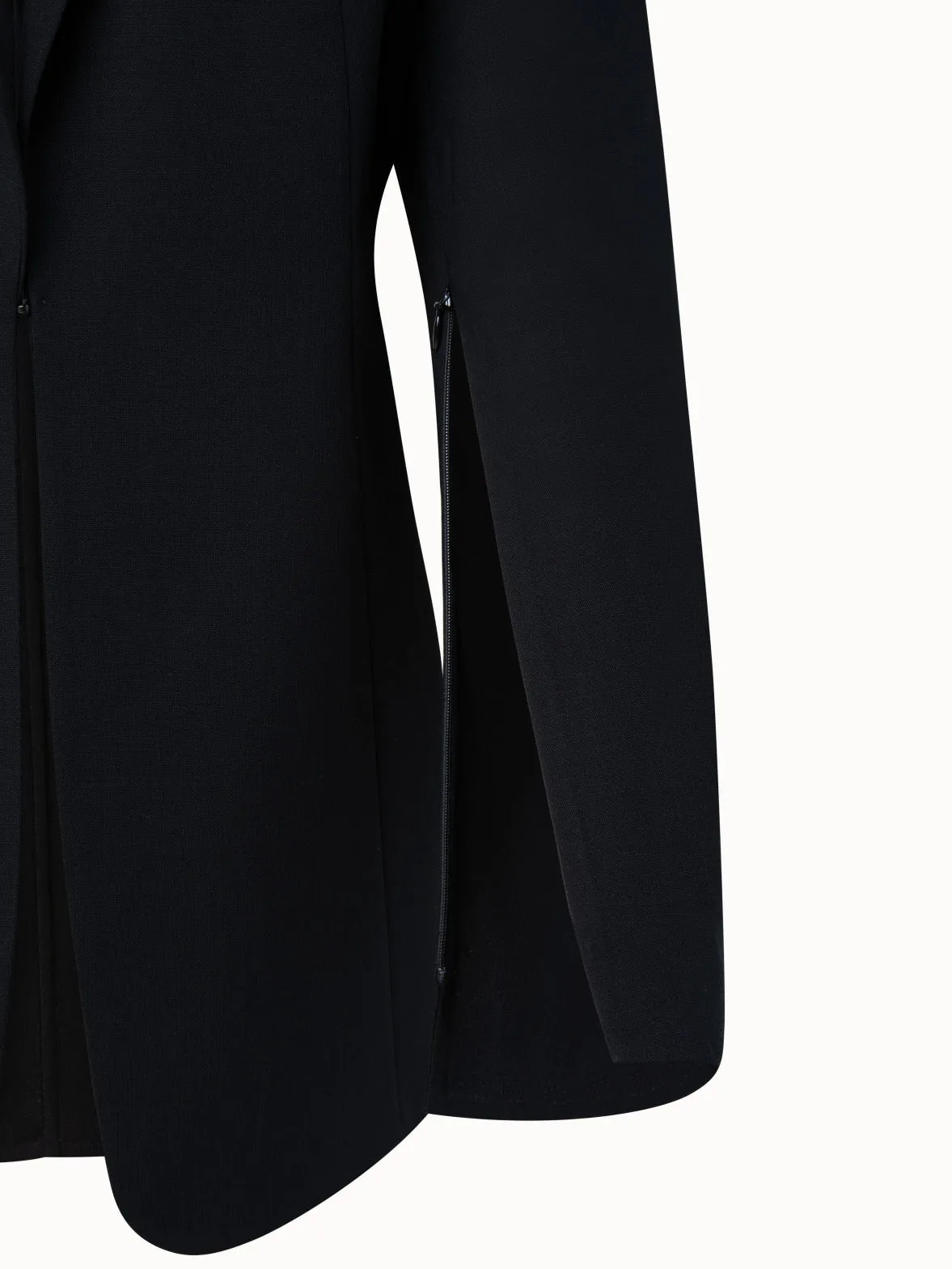 Wool Double-Face Blazer with a Leather-Lined Collar Akris