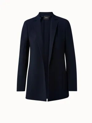Wool Double-Face Blazer with Elongated Lapel Akris