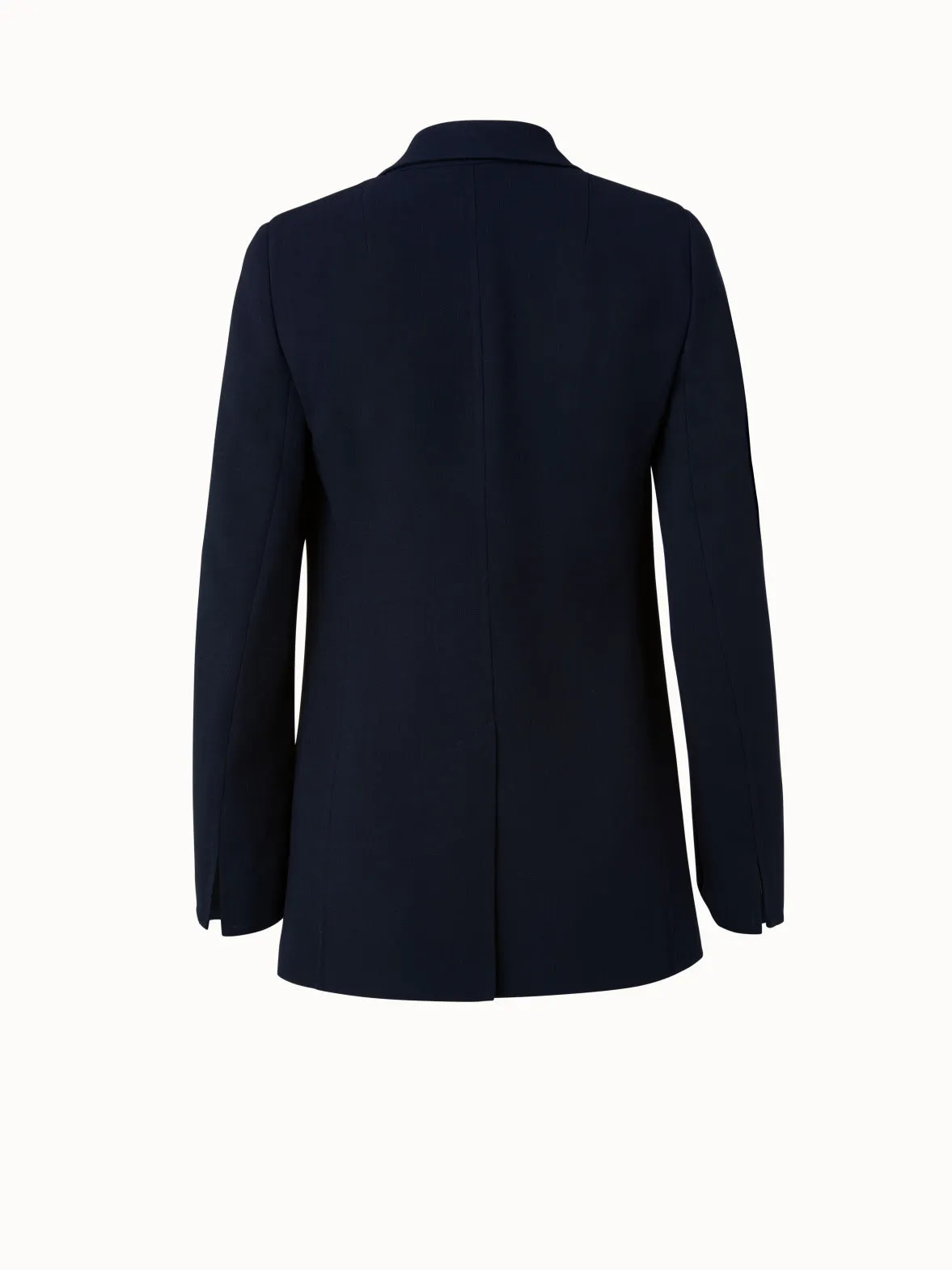 Wool Double-Face Blazer with Elongated Lapel Akris