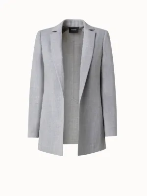 Wool Double-Face Blazer with Elongated Lapel Akris