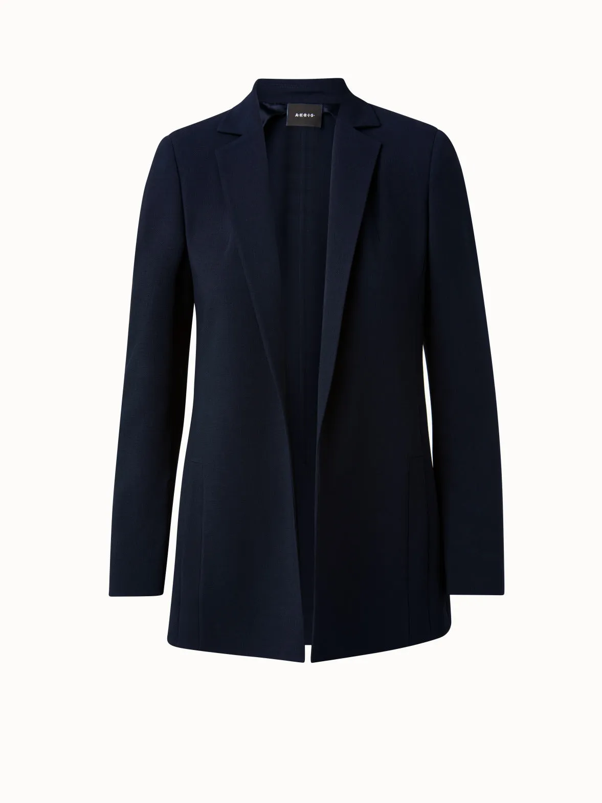 Wool Double-Face Blazer with Elongated Lapel Akris