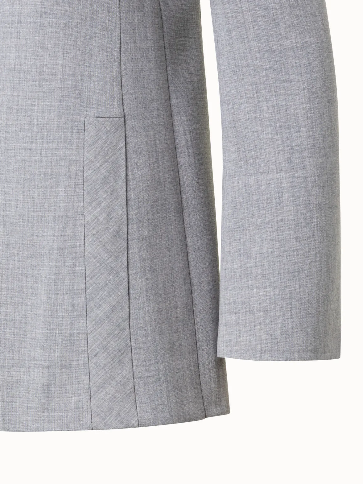 Wool Double-Face Blazer with Elongated Lapel Akris